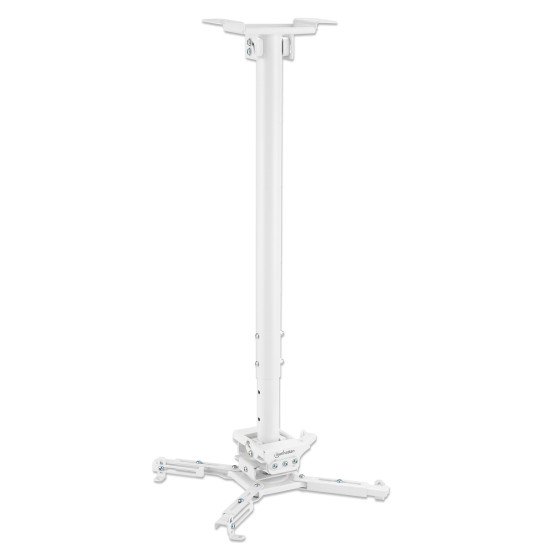 Manhattan Support de projecteur plafond, universel, Bras articulé, hauteur 745–1145 mm, charge max. 35 kg, blanc, rotation 360°, inclinaison ±20°, pivot ±8°