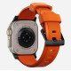 Nomad Rugged Bande Orange, Noir Acier inoxydable, Caoutchouc