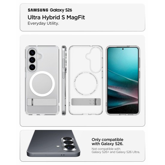 Spigen Ultra Hybrid S (Mag Fit) coque de protection pour téléphones portables 16 cm (6.3") Housse Transparent, Blanc
