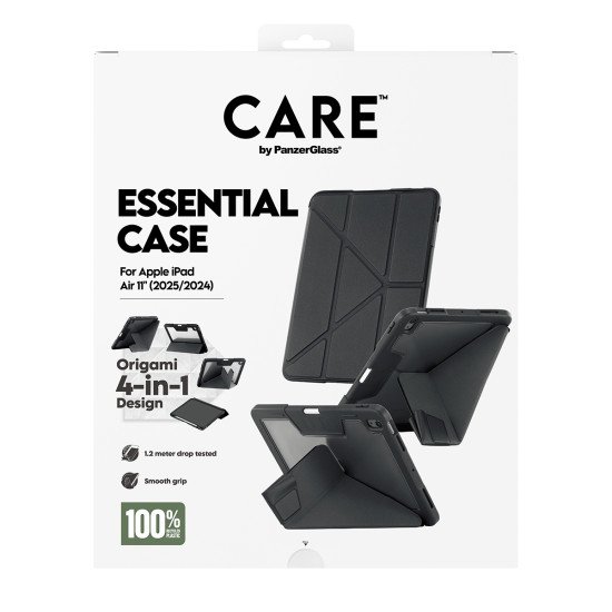 PanzerGlass CARE™ by Essential Case Black iPad Air 11" (2024-2026) coque de protection pour téléphones portables Housse Noir
