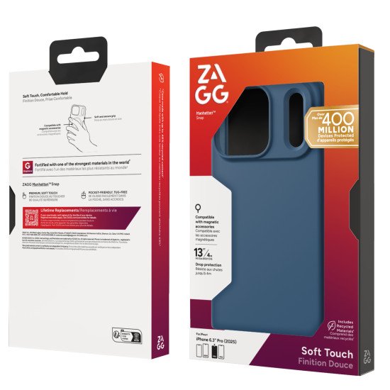 ZAGG Manhattan Snap coque de protection pour téléphones portables 16 cm (6.3") Housse Bleu