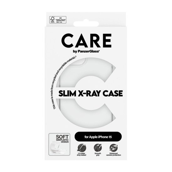 PanzerGlass CARE by ® Fashionable Case Transparent X-Ray Soft Basic iPhone 15 coque de protection pour téléphones portables Housse PanzerGlass CARE by ® Fashionable Case Transparent X-Ray Soft Basic iPhone 15 coque de protection pour téléphones portables Housse