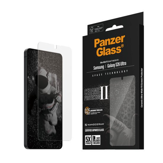 PanzerGlass ® Ceramic Screen Protector Samsung Galaxy S26 Ultra | Ultra-Wide Fit w. EasyAligner Protection d'écran transparent 1 pièce(s)
