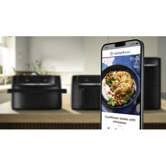 Bosch Serie 6 MAFD661B7 friteuse Double 12 L Autonome 2800 W Friteuse d'air chaud Noir