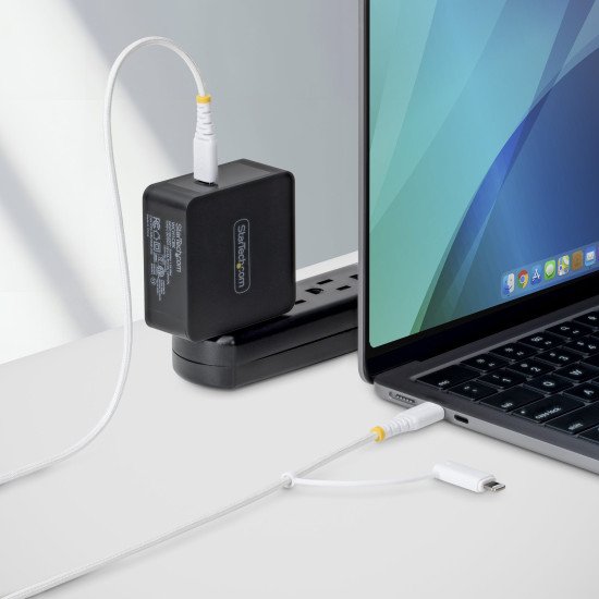 StarTech.com Câble de Recharge USB-C Robuste 2 en 1 de 2m avec Adaptateur Lightning, 30W/60W (3A), Certifié Apple MFi, Câble de Recharge USB-C Tressé pour iPhone/iPad/Android