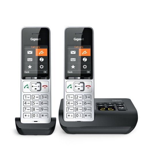 Gigaset COMFORT 500A duo Téléphone analog/dect Identification de l'appelant Noir, Argent