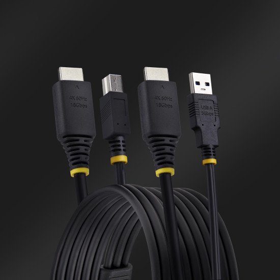StarTech.com Câble KVM HDMI de 3 m et USB 5Gbps, 4K 60Hz, Câble Combo HDMI 2.0 et USB pour Commutateurs/Switchs KVM StarTech.com Câble KVM HDMI de 3 m et USB 5Gbps, 4K 60Hz, Câble Combo HDMI 2.0 et USB pour Commutateurs/Switchs KVM
