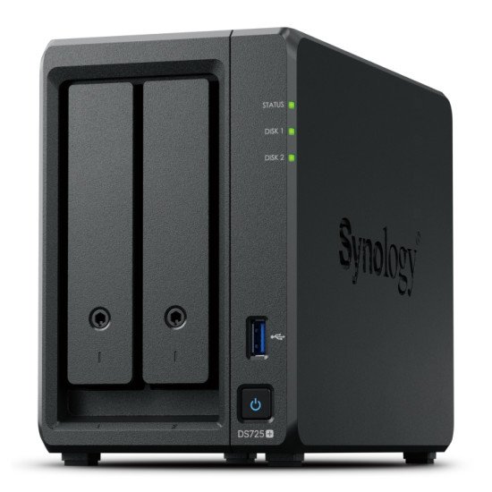 Synology DiskStation DS725+ serveur de stockage NAS Ryzen Embedded R1600 4 Go DDR4 0 To Noir Synology DiskStation DS725+ serveur de stockage NAS Ryzen Embedded R1600 4 Go DDR4 0 To Noir