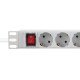 LogiLink PDU9C04 protection surtension Gris clair 9 sortie(s) CA 230 V 2 m