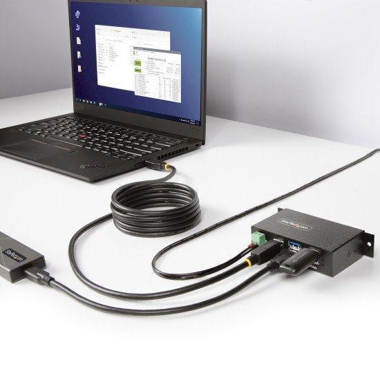 StarTech.com Hub USB 3.0 4 Ports avec 4x USB-A, Boîtier Industriel en Métal, Hub USB 4 ports avec Protection ESD, Montage Mural, sur Table ou sur Rail, USB 3.0/3.1/3.2 Gen 1 5Gbps