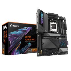 GIGABYTE Carte mère X870E AORUS PRO - Prend en charge les processeurs AMD Ryzen 9000, VRM numérique 16+2+2 phases, jusqu'à 8000MHz DDR5 (OC), 4xPCIe 5.0 + 4xM.2, Wi-Fi 7, LAN 2.5GbE, USB 3.2 Gen 2x2 GIGABYTE Carte mère X870E AORUS PRO - Prend en charge les processeurs AMD Ryzen 9000, VRM numérique 16+2+2 phases, jusqu'à 8000MHz DDR5 (OC), 4xPCIe 5.0 + 4xM.2, Wi-Fi 7, LAN 2.5GbE, USB 3.2 Gen 2x2