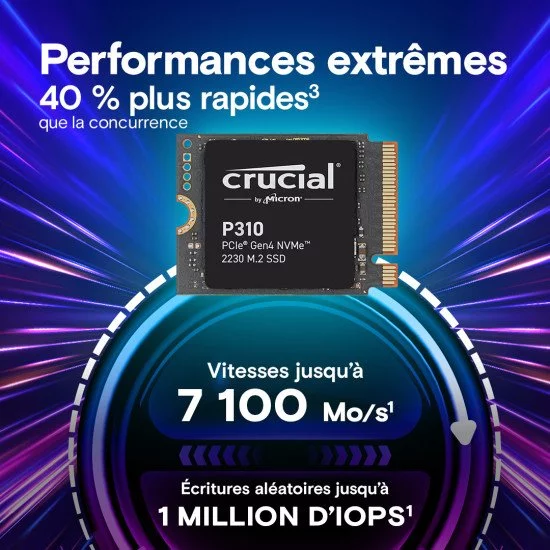 Crucial P310 2TB PCIe Gen4 NVMe 2230 M.2 SSD Crucial P310 2TB PCIe Gen4 NVMe 2230 M.2 SSD