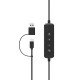 Port Designs PORT Connect 912005 casque Avec fil Arceau Appels/Musique USB Type-C / USB Type-A Noir