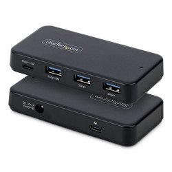 StarTech.com Hub USB-C et USB-A à 4 Ports, 5 Gbps, Auto-Alimenté, Câble Hôte USB-C et USB-A 2 en 1, 1 Port USB-C et 3 Ports USB-A (1x BC 1.2), Adaptateur Secteur 36W Inclus