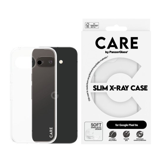 PanzerGlass CARE™ by ® X-Ray Case Google Pixel 9a coque de protection pour téléphones portables Housse Transparent