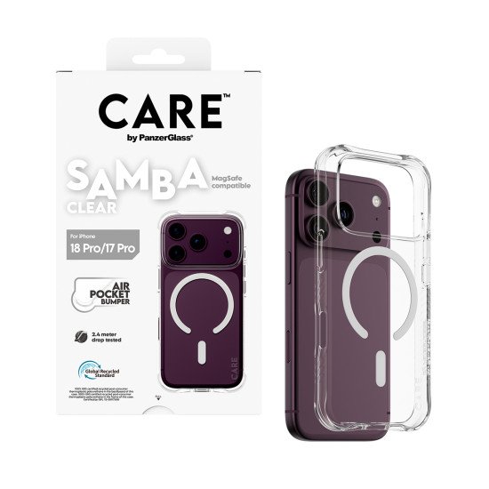 PanzerGlass CARE™ by ® Samba Case Transparent w. White MagSafe iPhone 2026 Pro | 17 Pro coque de protection pour téléphones portables Housse