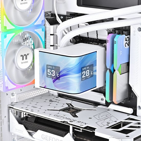 Thermaltake MAGCurve 360 Ultra Snow AIO ARGB Fan Carte-mère Kit de refroidissement du liquide 12 cm Blanc 1 pièce(s)
