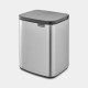 Brabantia Bo Waste Bin 7 L Rectangulaire Acier Noir, Acier Brabantia Bo Waste Bin 7 L Rectangulaire Acier Noir, Acier