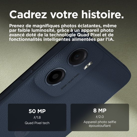 Motorola moto g05 16,9 cm (6.67") Double SIM Android 15 4G USB Type-C 4 Go 128 Go 5200 mAh Bleu Motorola moto g05 16,9 cm (6.67") Double SIM Android 15 4G USB Type-C 4 Go 128 Go 5200 mAh Bleu