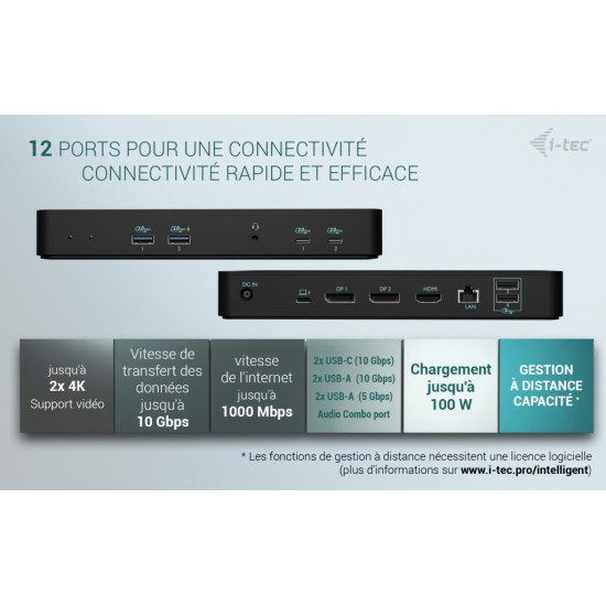 i-tec USB-C Intelligent Triple Display Docking Station + Power Delivery 100W i-tec USB-C Intelligent Triple Display Docking Station + Power Delivery 100W
