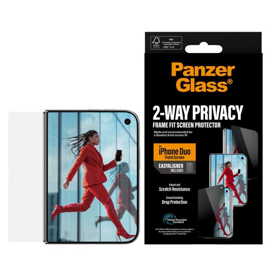 PanzerGlass ® Privacy Front Screen Protector iPhone Duo | FRAME FIT w. EasyAligner Protection d'écran transparent Apple 1 pièce(s)