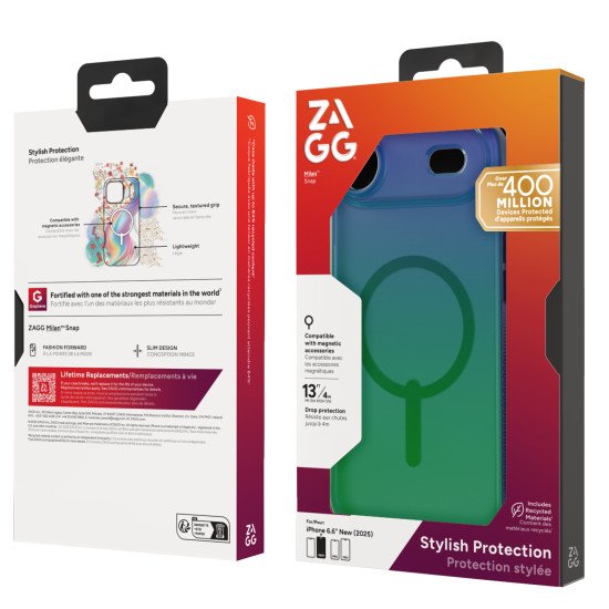 ZAGG Milan Snap coque de protection pour téléphones portables 16,5 cm (6.5") Housse Vert, Bleu ZAGG Milan Snap coque de protection pour téléphones portables 16,5 cm (6.5") Housse Vert, Bleu