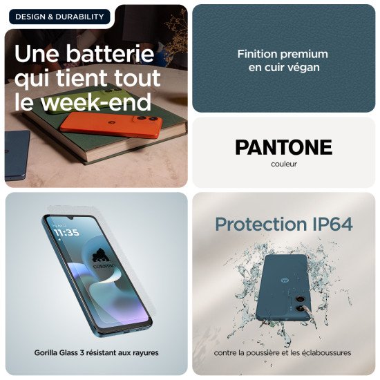 Motorola moto g06 17,5 cm (6.88") Double SIM Android 15 4G USB Type-C 4 Go 256 Go 5200 mAh Bleu