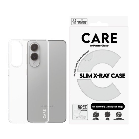 PanzerGlass CARE by ® Fashionable Case Transparent X-Ray Soft Basic Samsung S25 Edge coque de protection pour téléphones portables Housse PanzerGlass CARE by ® Fashionable Case Transparent X-Ray Soft Basic Samsung S25 Edge coque de protection pour téléphones portables Housse