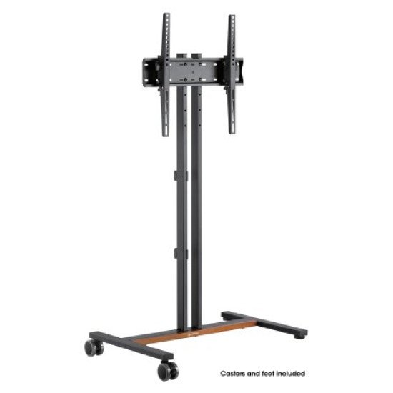 Manhattan Support sur roulettes pour TV/moniteurs, écrans 34" à 55", Compatibilité VESA : de 200x200 à 400x400 mm (vérifiez les dimensions des quatre trous de fixation à l'arrière), charge max. 35 kg, hauteur réglable sur 4 niveaux