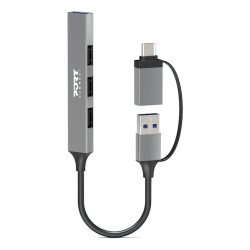 Port Designs 900160 hub & concentrateur USB Type-C 5000 Mbit/s Argent Port Designs 900160 hub & concentrateur USB Type-C 5000 Mbit/s Argent