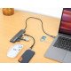 Manhattan Dock/hub USB-C avec lecteur de cartes, 5 ports : HDMI, 2x USB-A + 2x USB-C, avec Power Delivery (PD) 100 W - nécessite un chargeur USB-C externe (non inclus). Alimenté par USB (aucune alimentation externe requise) lorsque le PD n'est pas utilisé