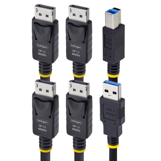StarTech.com Câble KVM Double DisplayPort de 1,8m et USB 5Gbps, 4K 60Hz, Câble Combo DP 1.2 et USB pour Commutateurs/Switchs KVM à Deux Moniteurs StarTech.com Câble KVM Double DisplayPort de 1,8m et USB 5Gbps, 4K 60Hz, Câble Combo DP 1.2 et USB pour Commutateurs/Switchs KVM à Deux Moniteurs