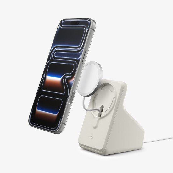 Spigen Magsafe Charger Stand (Mag Fit) Smartphone Beige USB Recharge sans fil Intérieure