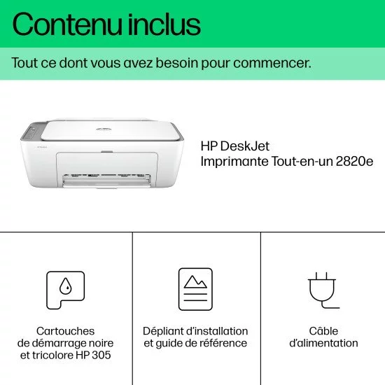 HP DeskJet Imprimante Tout-en-un 2820e, Couleur, Imprimante pour Domicile, Impression, copie, numérisation, Numérisation vers PDF HP DeskJet Imprimante Tout-en-un 2820e, Couleur, Imprimante pour Domicile, Impression, copie, numérisation, Numérisation vers PDF