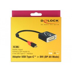 DeLOCK 61213 câble vidéo et adaptateur 0,2 m USB Type-C DVI Noir DeLOCK 61213 câble vidéo et adaptateur 0,2 m USB Type-C DVI Noir