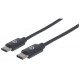 Manhattan Câble USB-C vers USB-C, 50 cm, mâle à mâle, 480 Mbit/s (USB 2.0), noir, garantie à vie, équivalent à USB2CC50CM