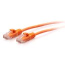 C2G Câble de raccordement Ethernet fin Cat6a non blindé (UTP) avec protection anti-accrochage de 0,3 m - Orange