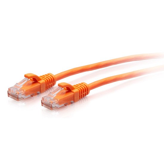 C2G Câble de raccordement Ethernet fin Cat6a non blindé (UTP) avec protection anti-accrochage de 0,3 m - Orange