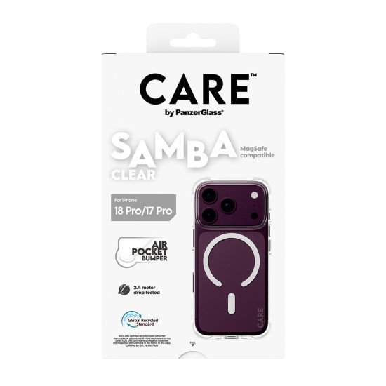 PanzerGlass CARE™ by ® Samba Case Transparent w. White MagSafe iPhone 2026 Pro | 17 Pro coque de protection pour téléphones portables Housse