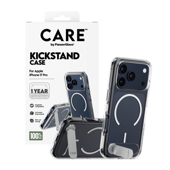 PanzerGlass CARE by ® Feature Case Transparent w. Kickstand & MagSafe iPhone 17 Pro coque de protection pour téléphones portables Housse PanzerGlass CARE by ® Feature Case Transparent w. Kickstand & MagSafe iPhone 17 Pro coque de protection pour téléphones portables Housse