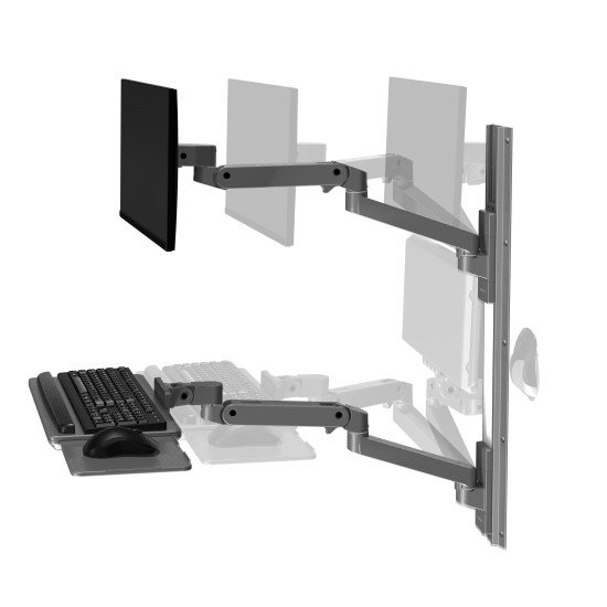Ergotron LX Pro Series 45-696-293 support d'écran plat pour bureau 86,4 cm (34") Mur Gris foncé