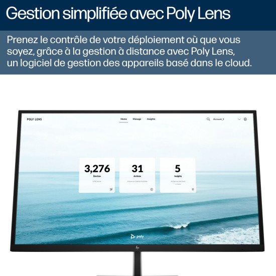 HP Poly Barre de visioconférence USB Poly Studio V52 sans cordon d'alimentation TAA