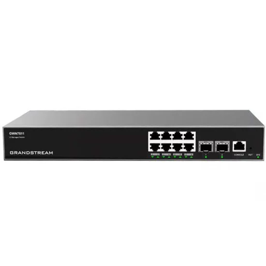 Grandstream Networks GWN7811 commutateur réseau Géré L3 Gigabit Ethernet (10/100/1000) Gris Grandstream Networks GWN7811 commutateur réseau Géré L3 Gigabit Ethernet (10/100/1000) Gris