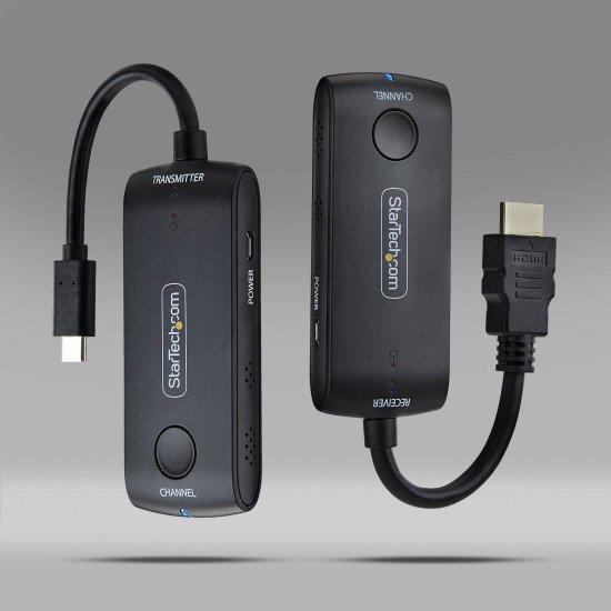 StarTech.com Extension Sans Fil USB-C vers HDMI pour Salles de Réunion et Espaces de Travail Collaboratifs, 4K 60Hz, Portée de 20m, Alimentation par USB, Kit Émetteur-Récepteur Plug-and-Play