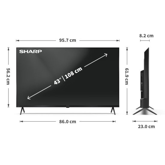 Sharp 43HL4265E TV 109,2 cm (43") 4K Ultra HD Smart TV Wifi Noir