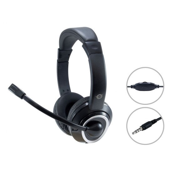 Conceptronic POLONA02B casque Avec fil Arceau Gaming Noir Conceptronic POLONA02B casque Avec fil Arceau Gaming Noir