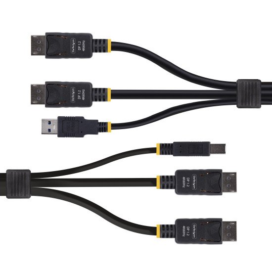 StarTech.com Câble KVM Double DisplayPort de 1,8m et USB 5Gbps, 4K 60Hz, Câble Combo DP 1.2 et USB pour Commutateurs/Switchs KVM à Deux Moniteurs StarTech.com Câble KVM Double DisplayPort de 1,8m et USB 5Gbps, 4K 60Hz, Câble Combo DP 1.2 et USB pour Commutateurs/Switchs KVM à Deux Moniteurs