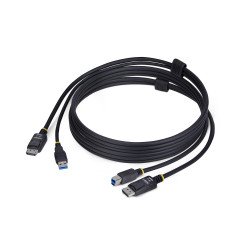 StarTech.com Câble KVM DisplayPort de 1,8m et USB 5Gbps, 4K 60Hz, Câble Combo DP 1.2 et USB pour Commutateurs/Switchs KVM