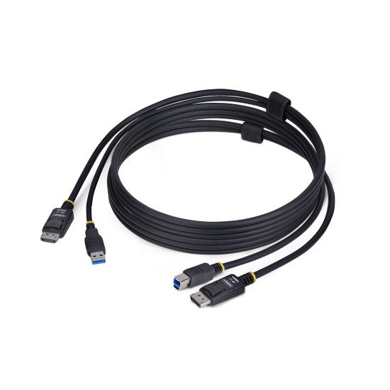 StarTech.com Câble KVM DisplayPort de 1,8m et USB 5Gbps, 4K 60Hz, Câble Combo DP 1.2 et USB pour Commutateurs/Switchs KVM StarTech.com Câble KVM DisplayPort de 1,8m et USB 5Gbps, 4K 60Hz, Câble Combo DP 1.2 et USB pour Commutateurs/Switchs KVM