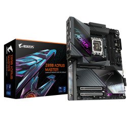 GIGABYTE Carte mère Z890 AORUS MASTER - Prend en charge les processeurs Intel Core Ultra (Série 2), VRM à 18+1+2 phases, jusqu'à 9500MHz DDR5 (OC), 2xPCIe 5.0 + 3xPCIe 4.0, Wi-Fi 7, LAN 10GbE, Thunderbolt 4 GIGABYTE Carte mère Z890 AORUS MASTER - Prend en charge les processeurs Intel Core Ultra (Série 2), VRM à 18+1+2 phases, jusqu'à 9500MHz DDR5 (OC), 2xPCIe 5.0 + 3xPCIe 4.0, Wi-Fi 7, LAN 10GbE, Thunderbolt 4